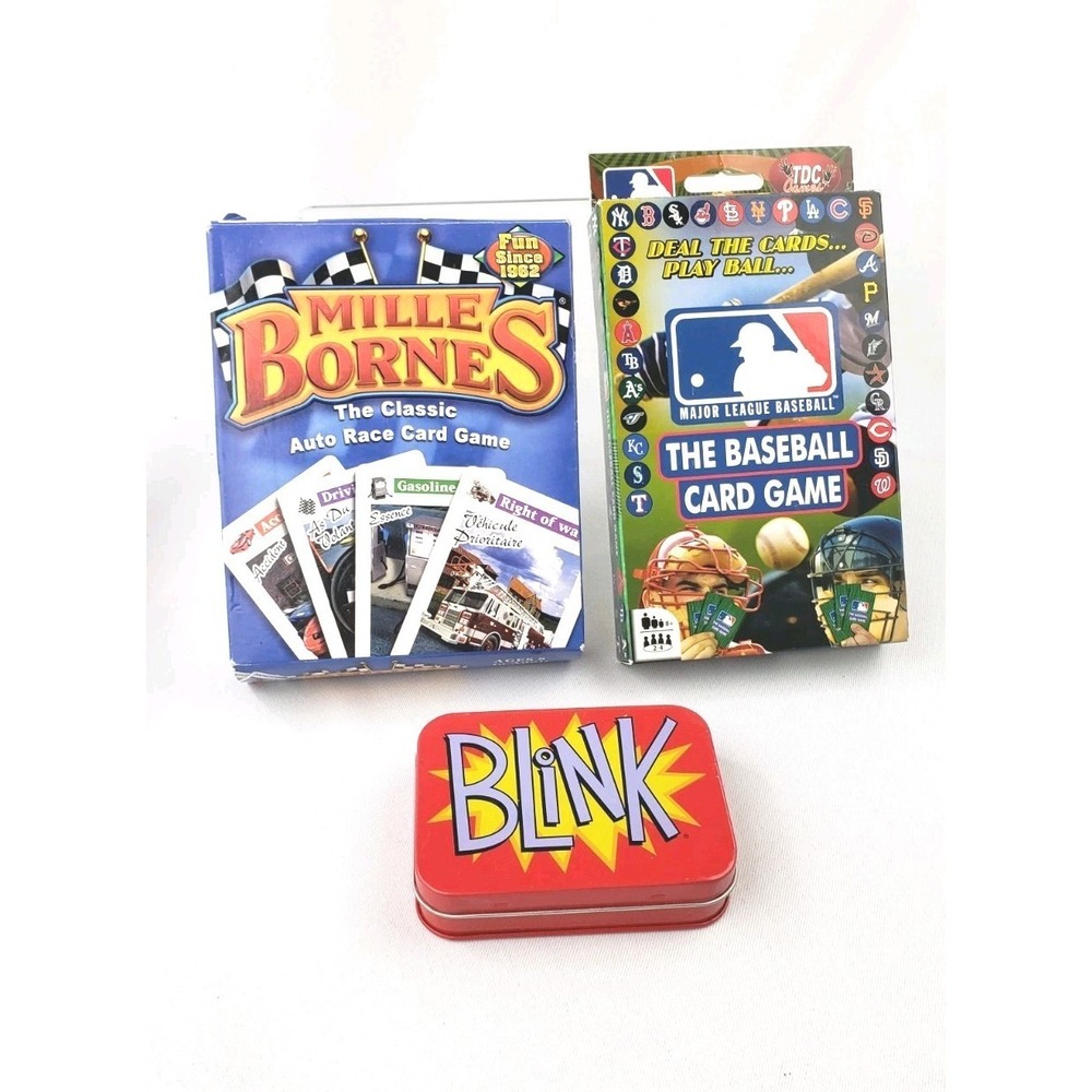 3 Fun Guy Table Card Games Blink Worlds Fastest Card Millie Bornes Auto Baseball